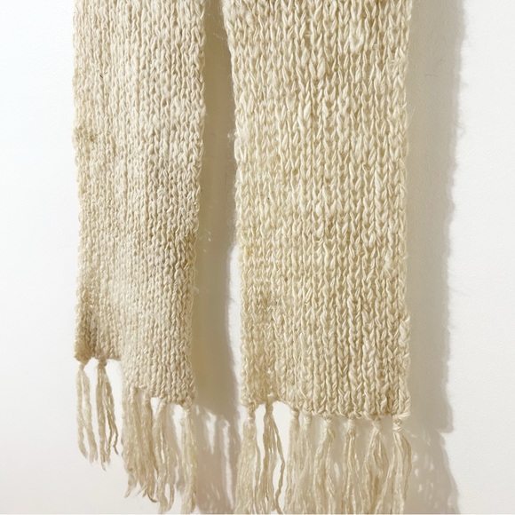 Manos Del Uruguay 100% Virgin Wool Hand Spun Handmade Chunky Knit Cream Scarf🧣 - Picture 5 of 9